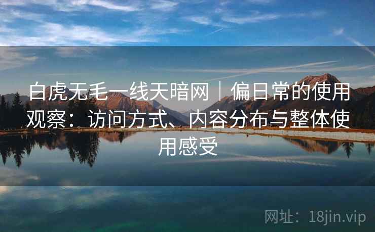 白虎无毛一线天暗网|偏日常的使用观察:访问方式、内容分布与整体使用感受 第1张 白虎无毛一线天暗网|偏日常的使用观察:访问方式、内容分布与整体使用感受 第1张