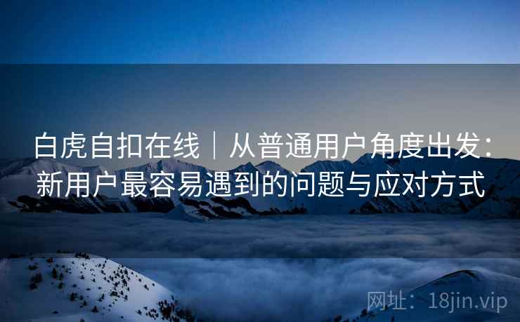 白虎自扣在线｜从普通用户角度出发：新用户最容易遇到的问题与应对方式  第1张