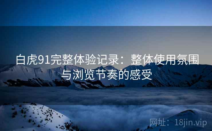 白虎91完整体验记录:整体使用氛围与浏览节奏的感受 第1张 白虎91完整体验记录:整体使用氛围与浏览节奏的感受 第1张