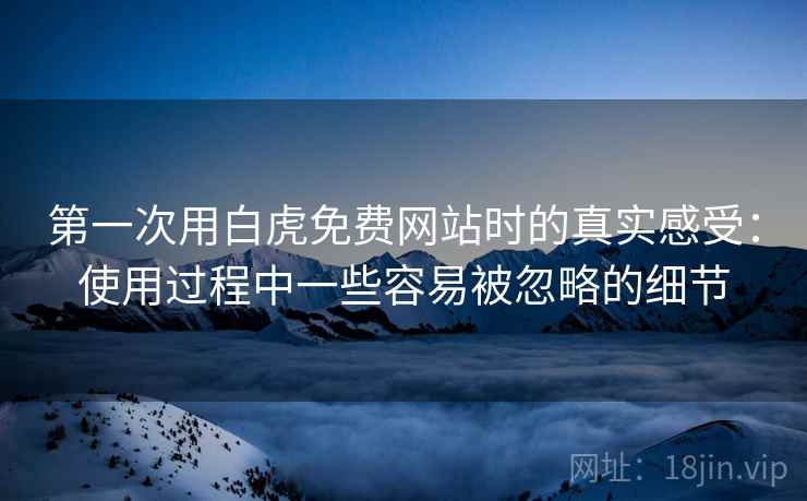 第一次用白虎免费网站时的真实感受:使用过程中一些容易被忽略的细节 第2张 第一次用白虎免费网站时的真实感受:使用过程中一些容易被忽略的细节 第2张