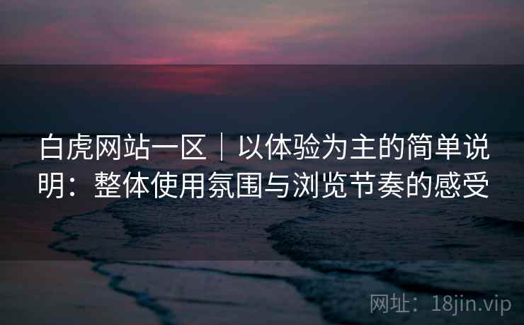 白虎网站一区|以体验为主的简单说明:整体使用氛围与浏览节奏的感受 第1张 白虎网站一区|以体验为主的简单说明:整体使用氛围与浏览节奏的感受 第1张