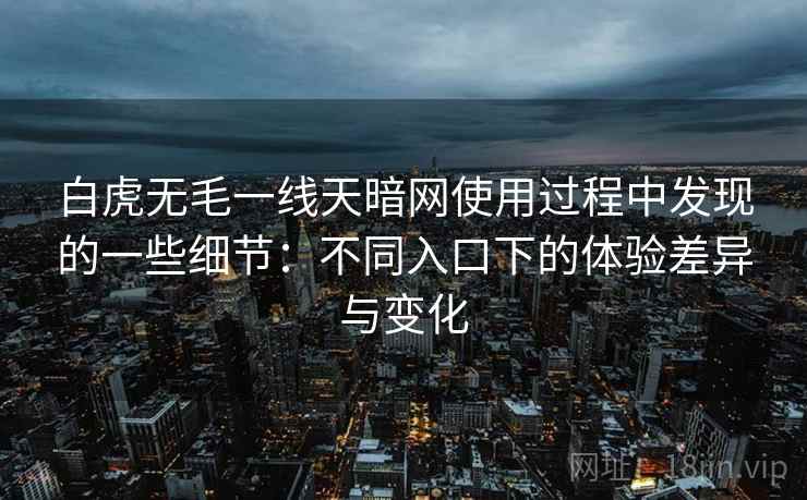 白虎无毛一线天暗网使用过程中发现的一些细节：不同入口下的体验差异与变化  第1张