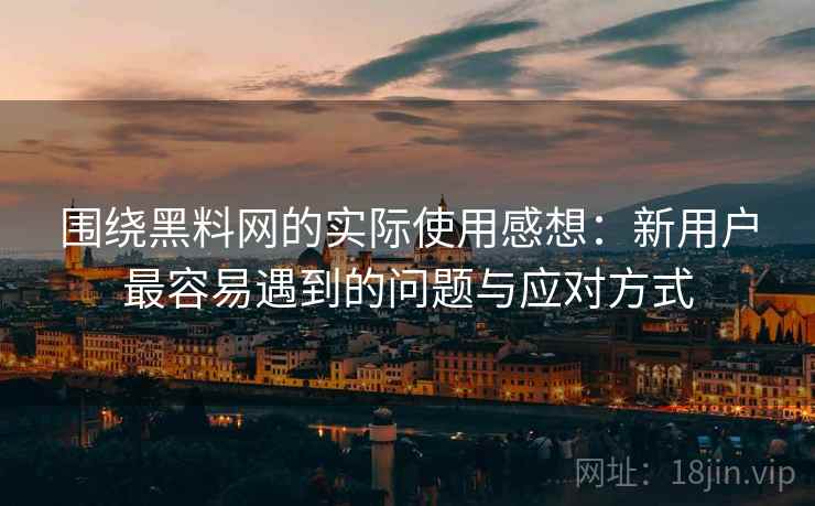围绕黑料网的实际使用感想：新用户最容易遇到的问题与应对方式  第1张