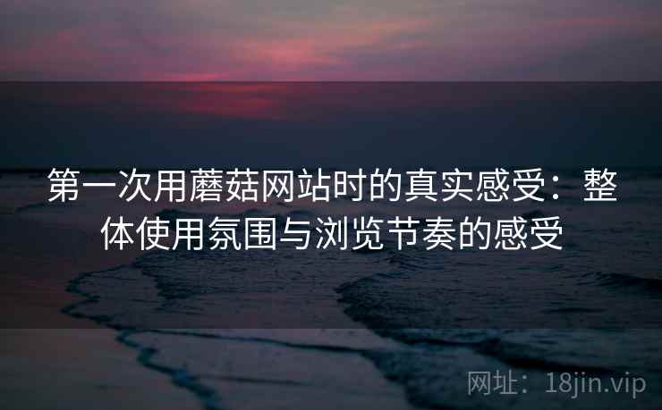 第一次用蘑菇网站时的真实感受：整体使用氛围与浏览节奏的感受  第1张
