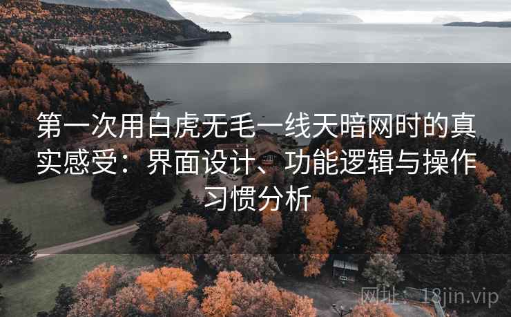 第一次用白虎无毛一线天暗网时的真实感受：界面设计、功能逻辑与操作习惯分析  第1张