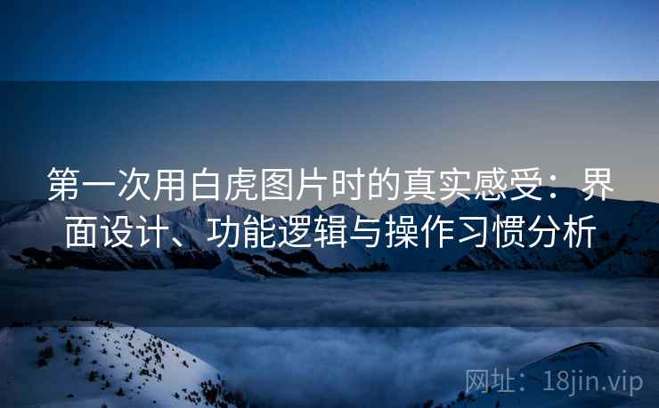 第一次用白虎图片时的真实感受：界面设计、功能逻辑与操作习惯分析  第2张